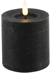 Countryfield vela LED pilar negra rústica 7,5x7,5x8cm con temporizador