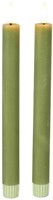 Countryfield velas LED de mesa rústicas verdes 24cm set de 2 - velas decorativas