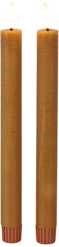 Countryfield velas LED rústicas de mesa set 2 ámbar 24cm decoración