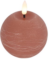 Countryfield vela LED bola rosa 8x8x9,5cm - iluminación ambiental