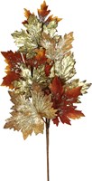 Countryfield flor artificial decoración purpurina oro marrón 68cm - rama artificial