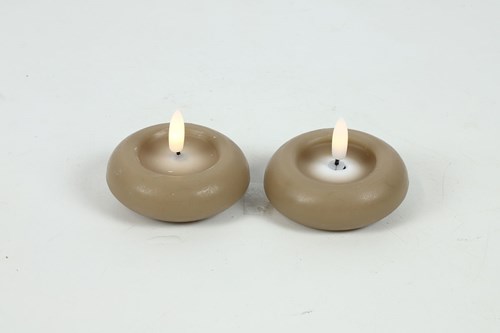 Countryfield set de velas flotantes LED juguete 7,5cm 2 piezas beige decoración