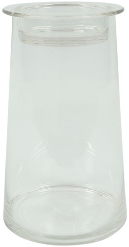 Countryfield tarro decorativo de vidrio Hanny con tapa - diseño moderno 14x14x23,5 cm
