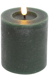 Countryfield vela LED juguete pilar rústica 7,5x8cm verde oscuro decoración