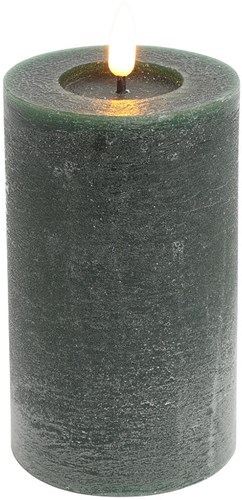 Countryfield vela LED pilar rústica decoración juguete 7,5x12,5cm verde