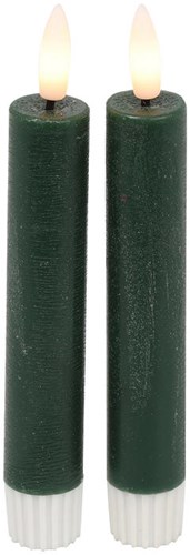 Countryfield velas LED de mesa rústicas set de 2 verde oscuro 15cm decoración