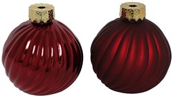 Countryfield bola de Navidad decoración roja a rayas 10cm árbol