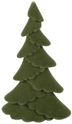 Countryfield árbol de Navidad decoración ovalada flocada verde 24cm juguete