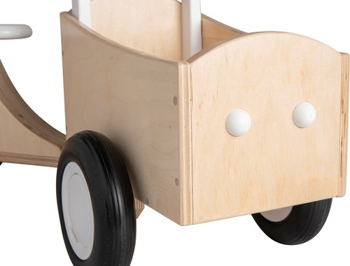 Van Dijk Toys bicicleta de carga para niños de madera para caminar desde 1 año - Blanco (Calidad de cuidado infantil)-3