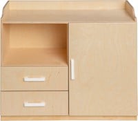 Van Dijk Toys cómoda de muñecas de madera / cómoda de muñecas - Natural con blanco (Calidad de cuidado infantil)