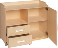 Van Dijk Toys cómoda de muñecas de madera / cómoda de muñecas - Natural con blanco (Calidad de cuidado infantil)-3