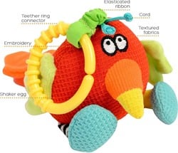 Dolce Toys Juguetes para bebés Classic loro Petra - 19 cm - regalo de maternidad niña / niño - 0 años / 6 meses