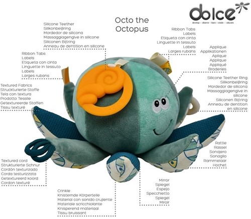 Dolce Toys Ocean activity plush - Pulpo Octo-2