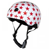 Coconuts casco bicicleta infantil blanco estrellas rojas - casco seguro para niños White with red stars