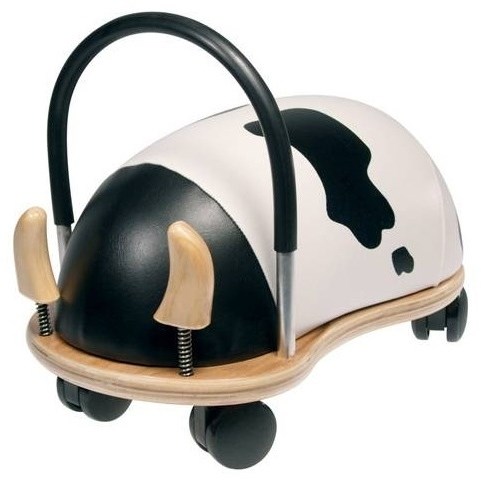 Wheelybug correpasillos vaca grande - juguete montable niños blanco negro