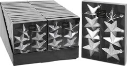 Bola de Navidad irrompible estrella 6,5cm set de 8 plata decoración