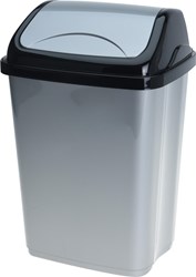 Papelera swing 5 litros negro gris - cubo de basura compacto plástico