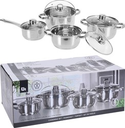 Excellent Houseware juego de ollas acero inoxidable 8 piezas - ollas inducción