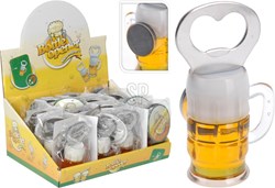 Abrebotellas vaso de cerveza amarillo - práctico para botellas de cerveza