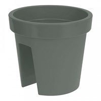 Jardinera de balcón plástico verde redonda 28 cm - macetero balcón exterior