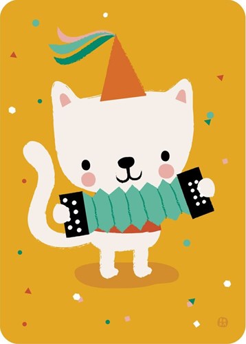 Bora Shop postal gato - Tarjeta Accordion cat - tarjeta animal alegre