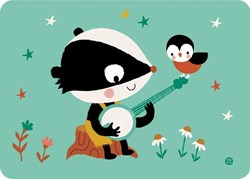 Bora Shop postal Bluegrass banjo tejón - divertida tarjeta animal