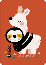 Harlekijn postal abrazo alpaca set de 5 tarjetas