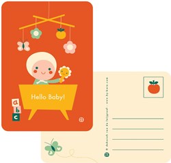 Bora Shop postal cuna bebé - Tarjeta Hello baby