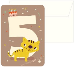 Bora Shop tarjeta de cumpleaños con sobre - Tarjeta Tigre 5