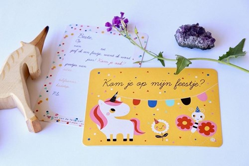 Bora Shop tarjetas de invitación unicornio - set fiesta mágica infantil-2
