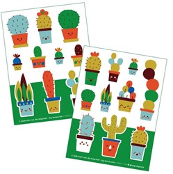 Bora Shop hojas de pegatinas cactus 2 x A6 - set creativo