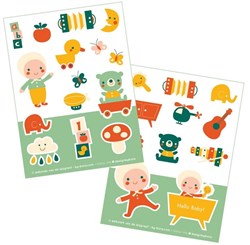 Bora Shop set de pegatinas - Hello Baby - 2 hojas de pegatinas A6 bebé