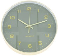 Cilgro reloj de pared verde 30cm con marco dorado - reloj elegante