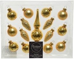 Bolas de Navidad mini cristal set oro 15 piezas decoración árbol