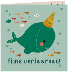 Bora Shop tarjeta de cumpleaños narval - tarjeta con sobre - festiva