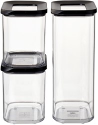 Mepal cajas de almacenamiento Modula set inicial - 3 piezas - negro - herméticas y apilables
