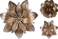Decoración de pared flor bronce 35 cm decoración pared plástico dorado