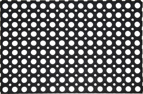 Felpudo de goma negro alfombra atrapa suciedad 60x40 cm exterior e interior