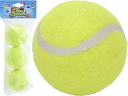 Pelotas de tenis juguete para perro amarillo 3 unidades en bolsa lanzar