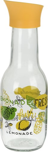 Jarra de vidrio estampado limón 1L - jarra para limonada y agua
