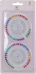 Agujas con cabeza de perla de colores 80 unidades agujas hobby