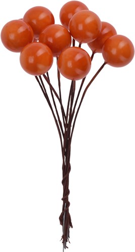 Palillo decorativo juguete manzana y bayas naranja decoración cartón