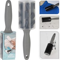 Rodillo adhesivo cepillo ropa gris reutilizable lavable