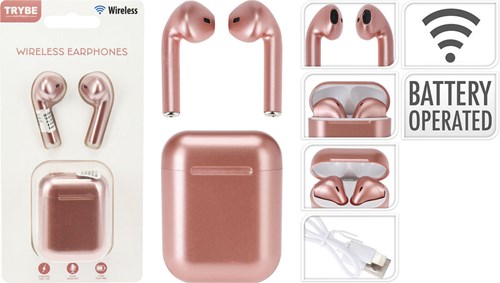 Auriculares inalámbricos rosa USB recargable juguete educativo