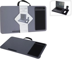 Bandeja para portátil con cojín gris - escritorio ergonómico 57x30,5cm
