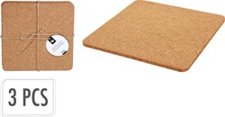 Set de posavasos de corcho 3 piezas - Azul - Protección de mesa resistente al calor