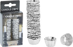 Adaptadores para velas aluminio plateado set de 60 - portavelas decoración