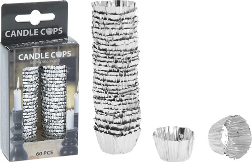 Adaptadores para velas aluminio plateado set de 60 - portavelas decoración