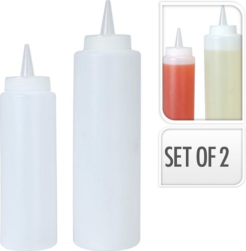 Botella para decorar cocina set de 2 PE transparente multi