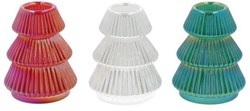 HBX natural living portavelas árbol de Navidad cristal 8cm decoración Navidad
